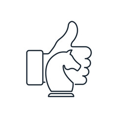 New effective tactics. Vector linear illustration icon isolated on white background.