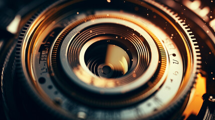 Fototapeta na wymiar close - up of a camera on a dark background