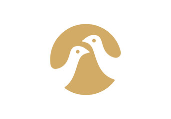 Obraz premium simple bird logo design. circle bird with line art style creative abstract vector illustration. 