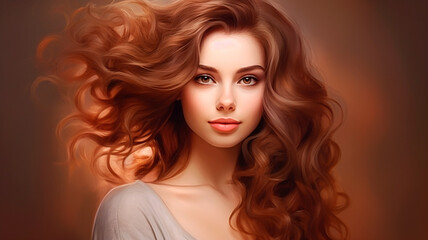 Fototapeta premium young beautiful woman with healthy hair.