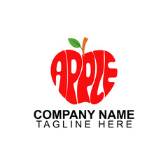 apple text logo vector illustration 