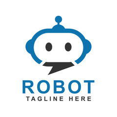 Robot logo design concept. universal robotic logo design.