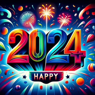 2024 New Year Celebration: Fireworks, Midnight Countdown, and Joyful Cheers with Friends and Family
