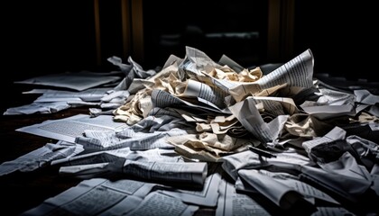Photo of a Tower of News: A Stack of Newspapers on a Table