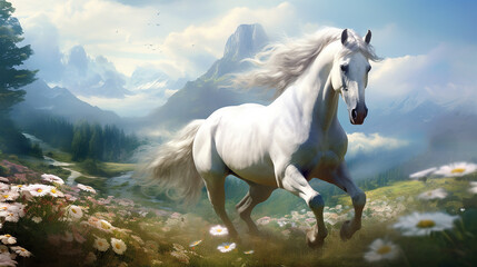 Obraz na płótnie Canvas cavalo majestoso na natureza 