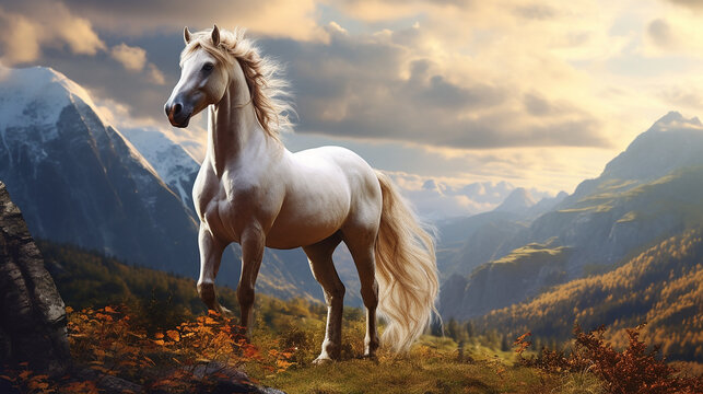 cavalo majestoso na natureza 