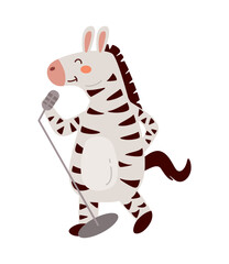 zebra singing illustration