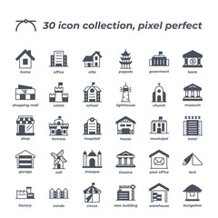 Fototapeta premium Vector sign of the building icon set isolated on a white background. symbol color editable.