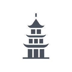 Naklejka premium Vector sign of the pagoda symbol isolated on a white background. icon color editable.