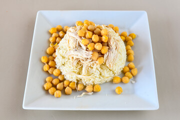 Traditional delicious Turkish food; Turkish style rice pilaf (Turkish name; Arpa sehriyeli. tavuklu, kuru fasulyeli, kavurmali pirinc pilavi)