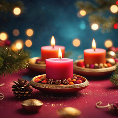 christmas decoration with candles and decorations