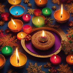 Christmas decoration with candle lights