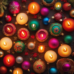 christmas candles and balls