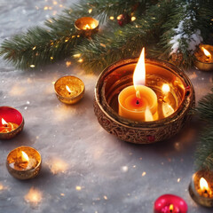 christmas still life with candle