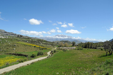 Le massif du Psiloritis vu depuis le plateau de Gious Kampos dans la vallée d'Amari en Crète