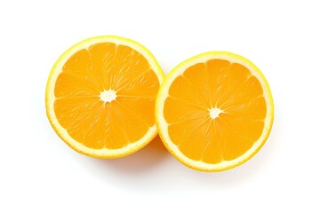 Oranges cut in half, placed on a white background. generative AI