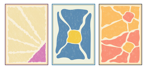 A set of abstract compositions in retro style. Illustration for prints, interiors, posters, posters and creative design
