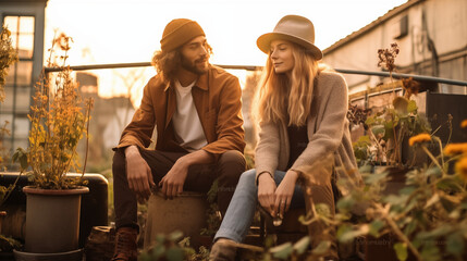 couple sitting on a bench in the park