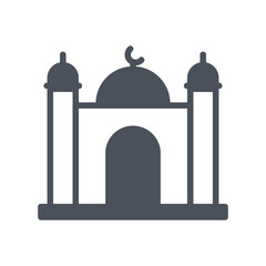 Vector sign of the mosque symbol isolated on a white background. icon color editable.