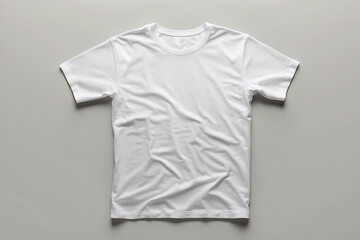 White t-shirt mockup on grey background. - Powered by Adobe