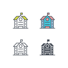 Vector sign of the school symbol isolated on a white background. icon color editable.