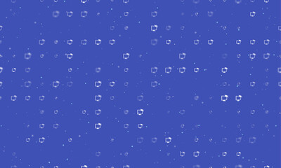 Obraz premium Seamless background pattern of evenly spaced white distance learning symbols of different sizes and opacity. Vector illustration on indigo background with stars