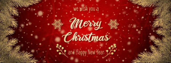 Merry Christmas Typography Background Social Media Banner