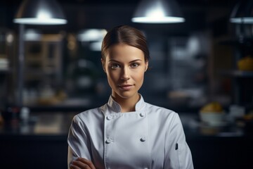 portrait of a woman chef  in restaurant