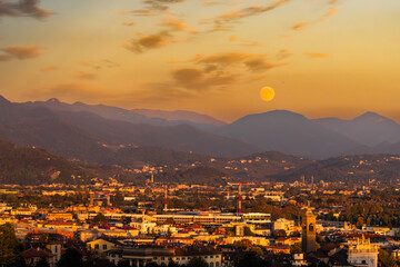 panorama of the bergamo city