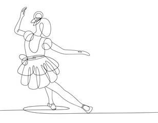 Young woman. Dance. One line