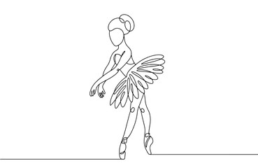 Ballerina. Dance. One line
