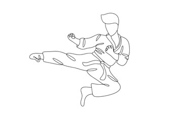 Judoka. Bounce. One line