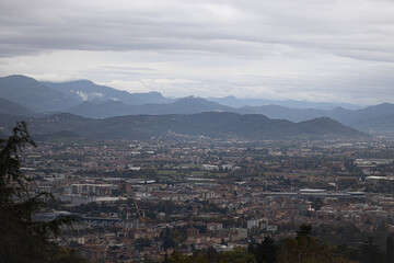 view of the city with mountain in background