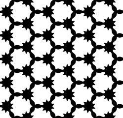 Black and white seamless abstract pattern. Background and backdrop. Grayscale ornamental design. Mosaic ornaments. Vector graphic illustration. EPS10.