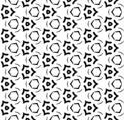 Black and white seamless abstract pattern. Background and backdrop. Grayscale ornamental design. Mosaic ornaments. Vector graphic illustration. EPS10.