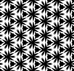 Black and white seamless abstract pattern. Background and backdrop. Grayscale ornamental design. Mosaic ornaments. Vector graphic illustration. EPS10.