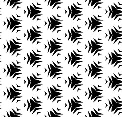 Black and white seamless abstract pattern. Background and backdrop. Grayscale ornamental design. Mosaic ornaments. Vector graphic illustration. EPS10.