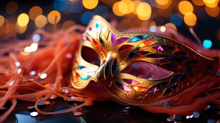 Female Carnival Mask Glittering Background, Bright Background, Background Hd