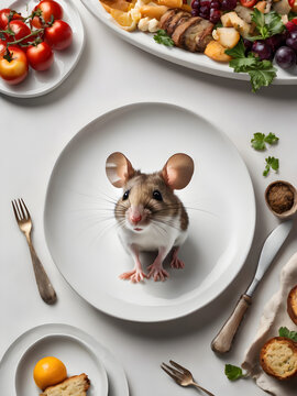 rat and breakfast in the restaurant