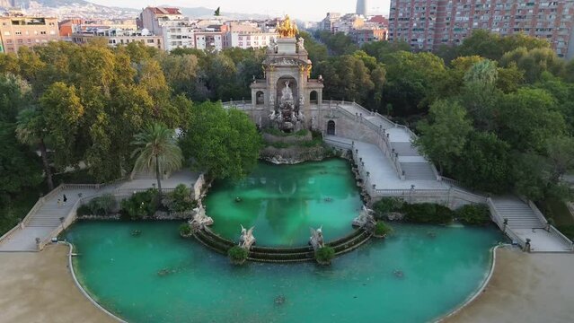 drone video Sonia Rescalvo Zafra Square Barcelona Spain Europe	