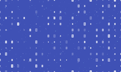 Naklejka premium Seamless background pattern of evenly spaced white ace of diamond cards of different sizes and opacity. Vector illustration on indigo background with stars
