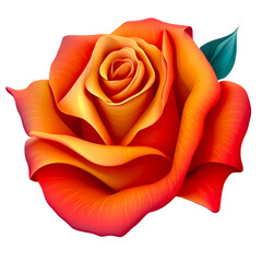 Elegant Oklahoma Rose in Striking Orange - Nature-inspired Graphic Brilliance