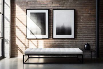 Fototapeta premium Industrial Style Interior Design Photography | Frame Mock Up | Living Room