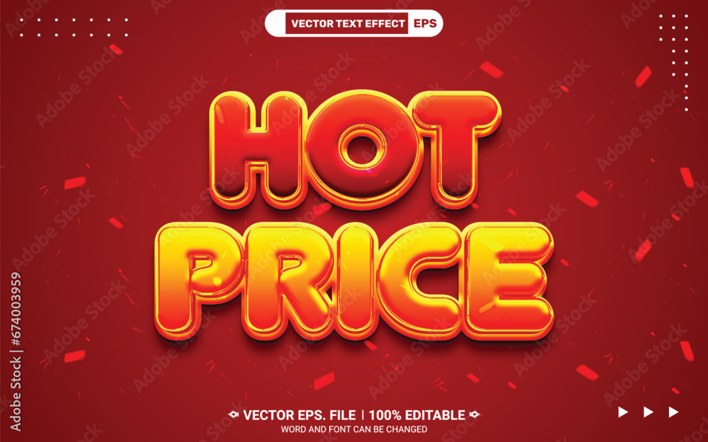 Wall mural hot price editable 3d vector text style effect