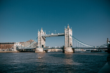 Fototapeta na wymiar Tower Bridge in London Great Britain UK on a bright sunny day