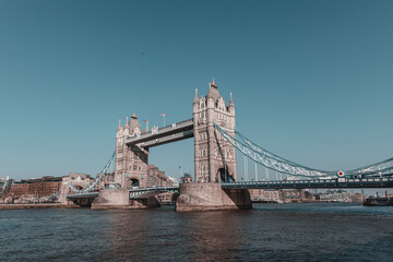 Fototapeta na wymiar Tower Bridge in London Great Britain UK on a bright sunny day
