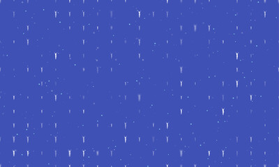 Seamless background pattern of evenly spaced white woman with hands up symbols of different sizes and opacity. Vector illustration on indigo background with stars