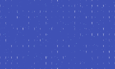 Seamless background pattern of evenly spaced white woman stretches symbols of different sizes and opacity. Vector illustration on indigo background with stars