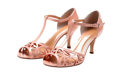 Ladies peep toe heels sandal, Women peep toe heels sandal isolated on transparent background.