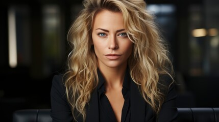 Fototapeta premium Portrait Mature Business Woman Small Owner, Bright Background, Background Hd